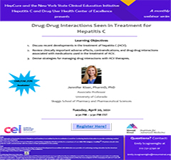 HepCure/CEI Co-Sponsored Webinars: Drug-Drug Interactions Seen in Treatment of Hepatitis C